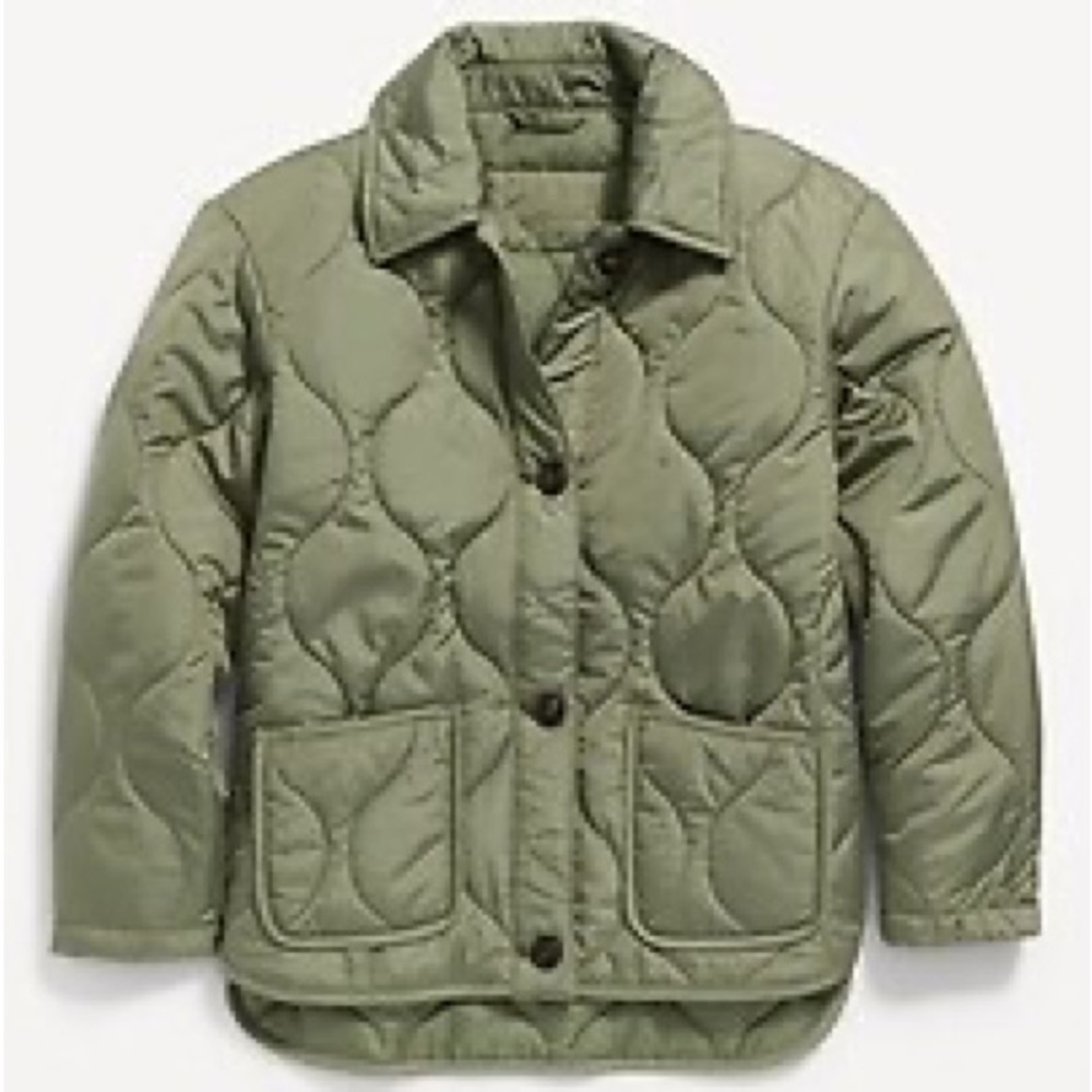 Water-Resistant Quilted Button-Front Jacket